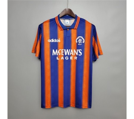 Rangers 93/94 Away Orange&Blue Soccer Jersey